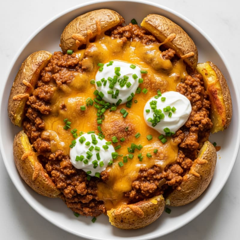 Crispy Chili Cheese Potato Skins
