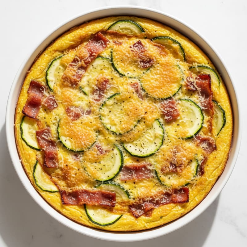 Crispy Bacon Zucchini Parmesan Frittata