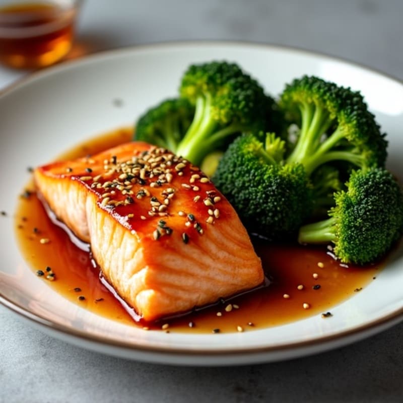 Baked Teriyaki Salmon with Crispy Roasted Broccoli