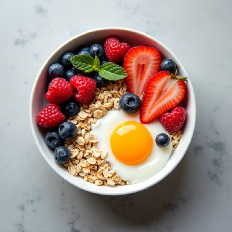 Protein-Packed Egg White Oatmeal Bowl with Berries