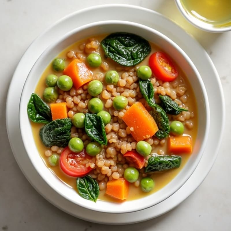 Creamy Lentil and Vegetable Stew with Edamame