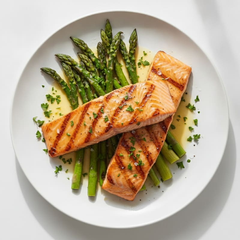 Lemon Herb Grilled Salmon with Asparagus