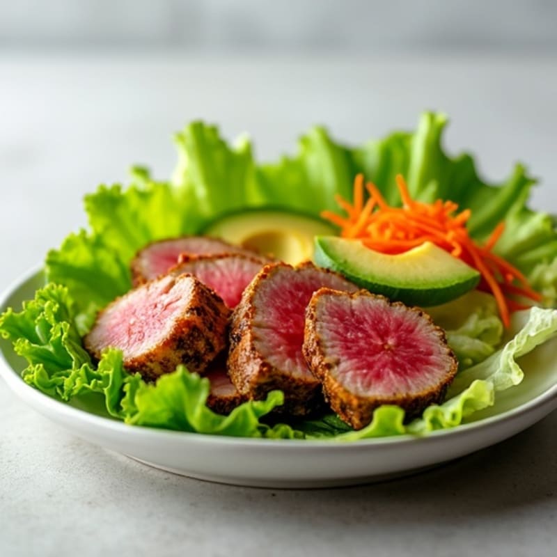 Spicy Seared Tuna Lettuce Wrap