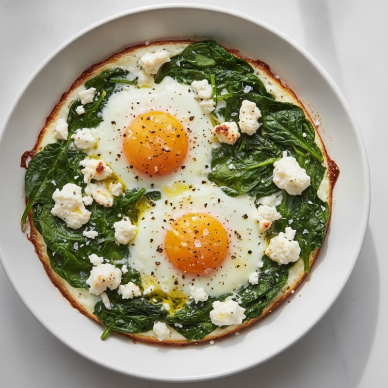 Baked Eggs with Spinach and Feta