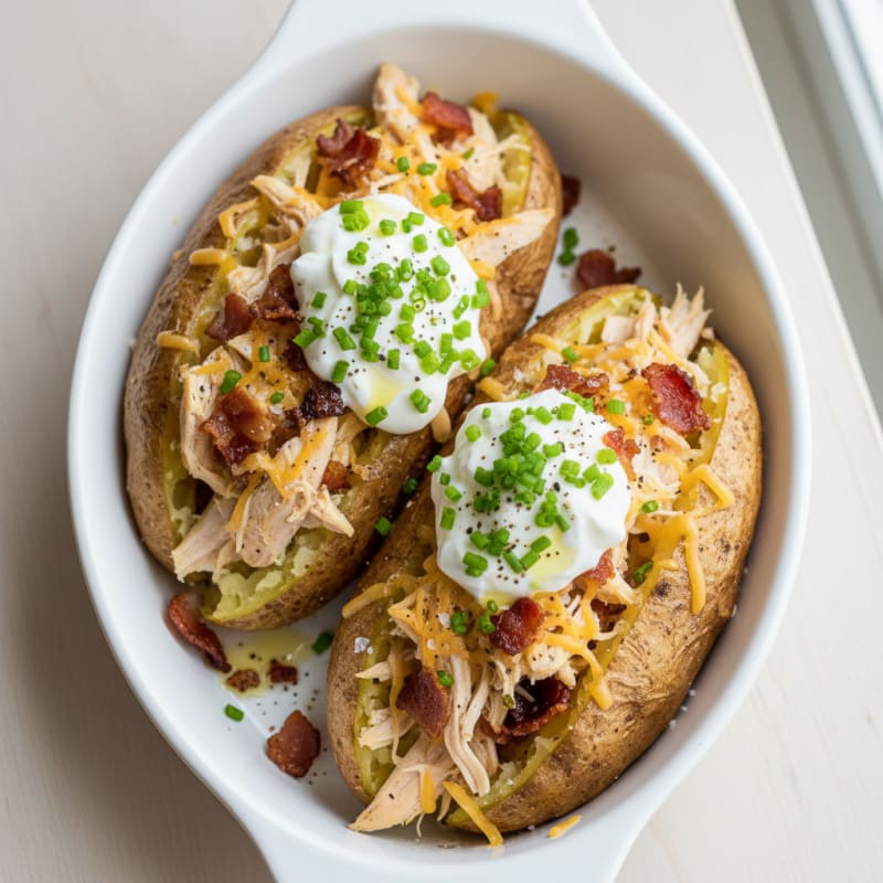 Loaded Baked Potatoes with Bacon and Chives