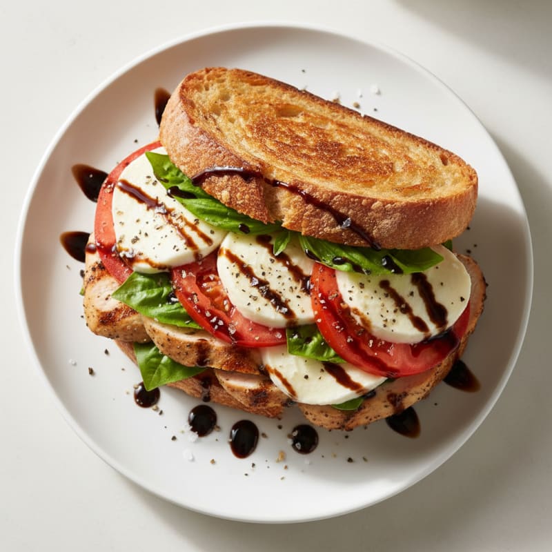Golden Balsamic Grilled Caprese Sandwich