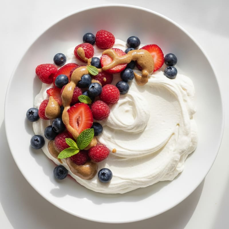 Silky Greek Yogurt Protein Mousse with Berries