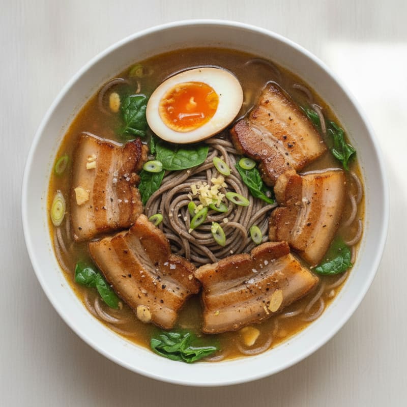Savory Pork Belly Ramen Bowl