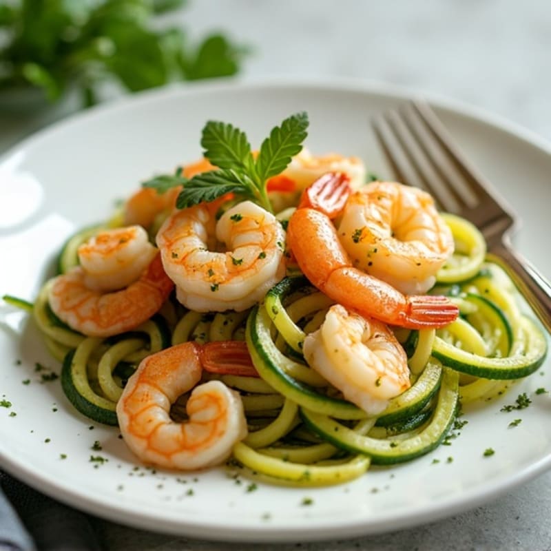 Lemon-Garlic Butter Shrimp with Herb Zucchini Noodles