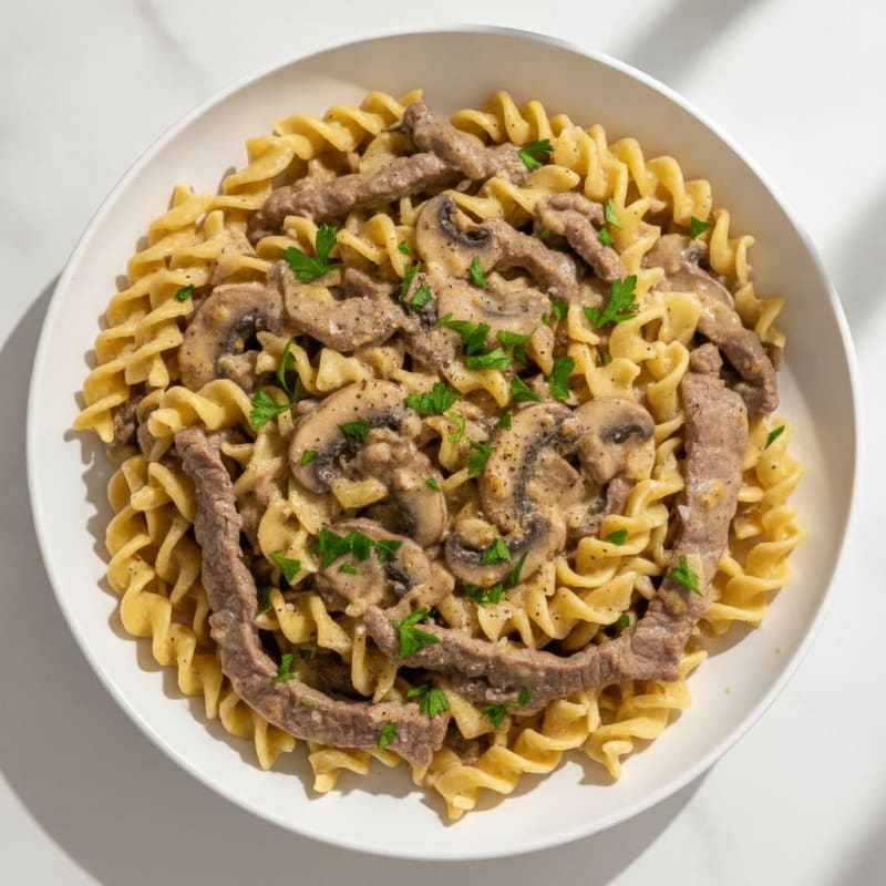 Beef Stroganoff with Egg Noodles
