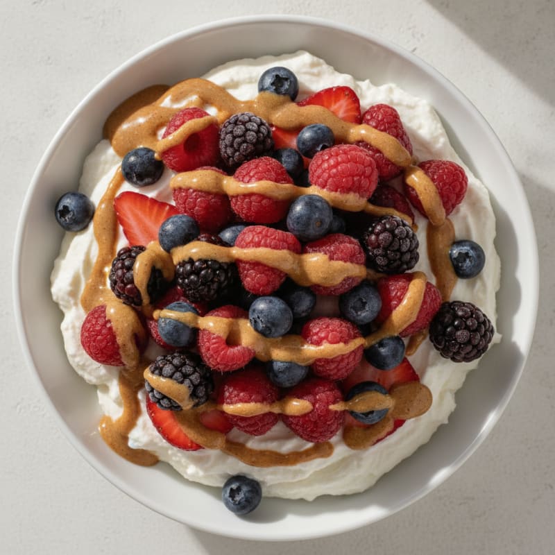 Silky Greek Yogurt Protein Mousse with Mixed Berries