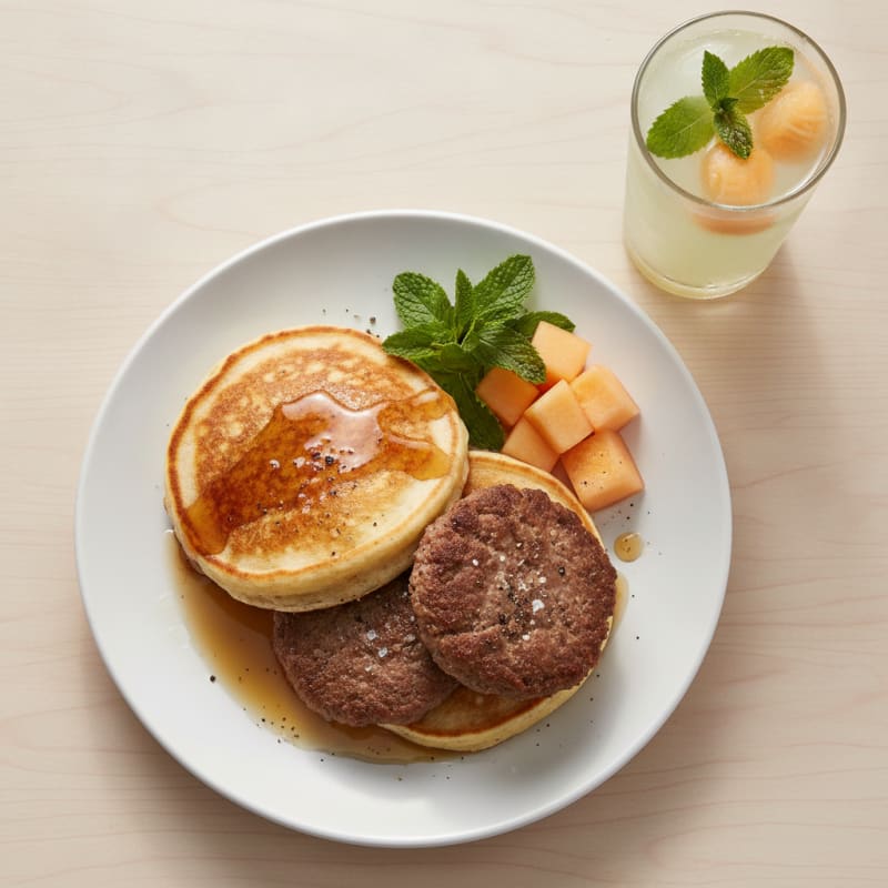 Beef Protein Pancakes with Maple Syrup