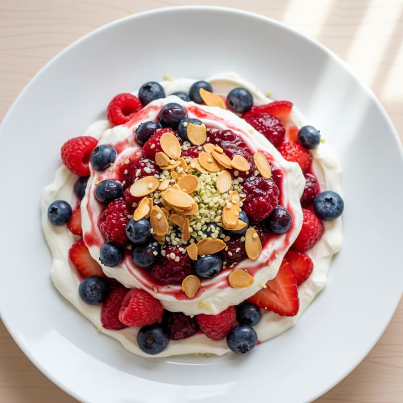 Greek Yogurt Protein Parfait with Mixed Berries