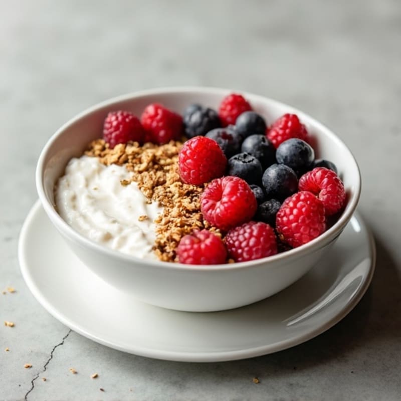 Silky Greek Yogurt Bowl with Hemp Seeds and Mixed Berries