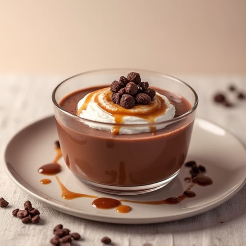 Silky Chocolate Protein Pudding with Almond Butter Swirl