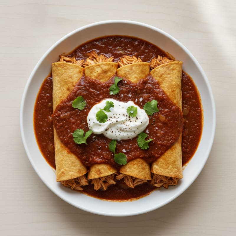 Chicken Enchiladas with Ancho Chili Sauce