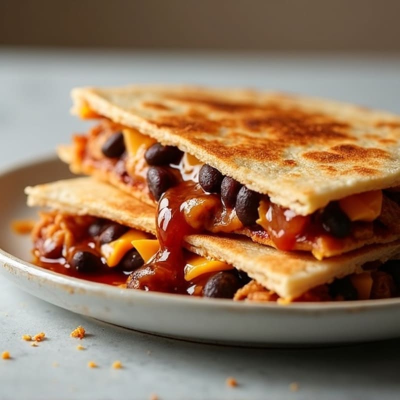Smoky BBQ Chicken and Black Bean Quesadilla