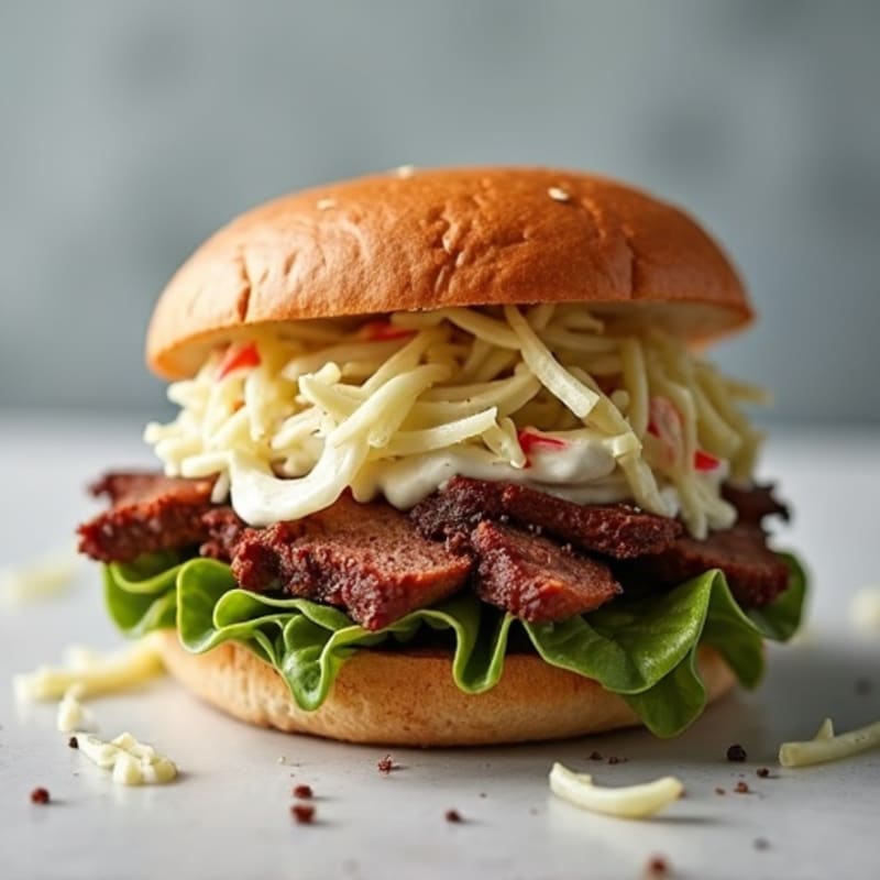 Smoky Brisket Sandwich with Crispy Slaw