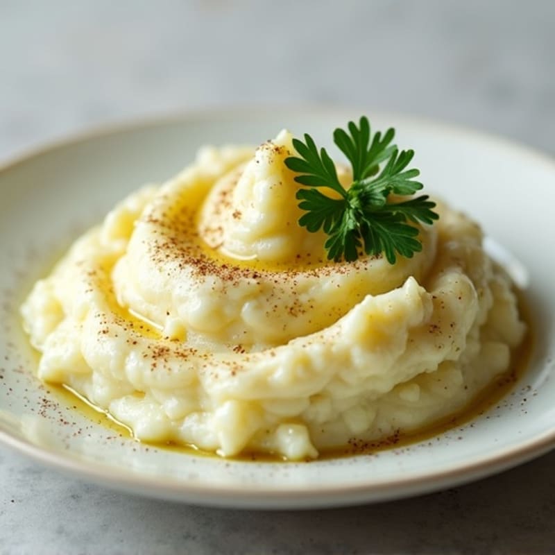 Creamy Garlic-Herb Cauliflower Mashed Potatoes