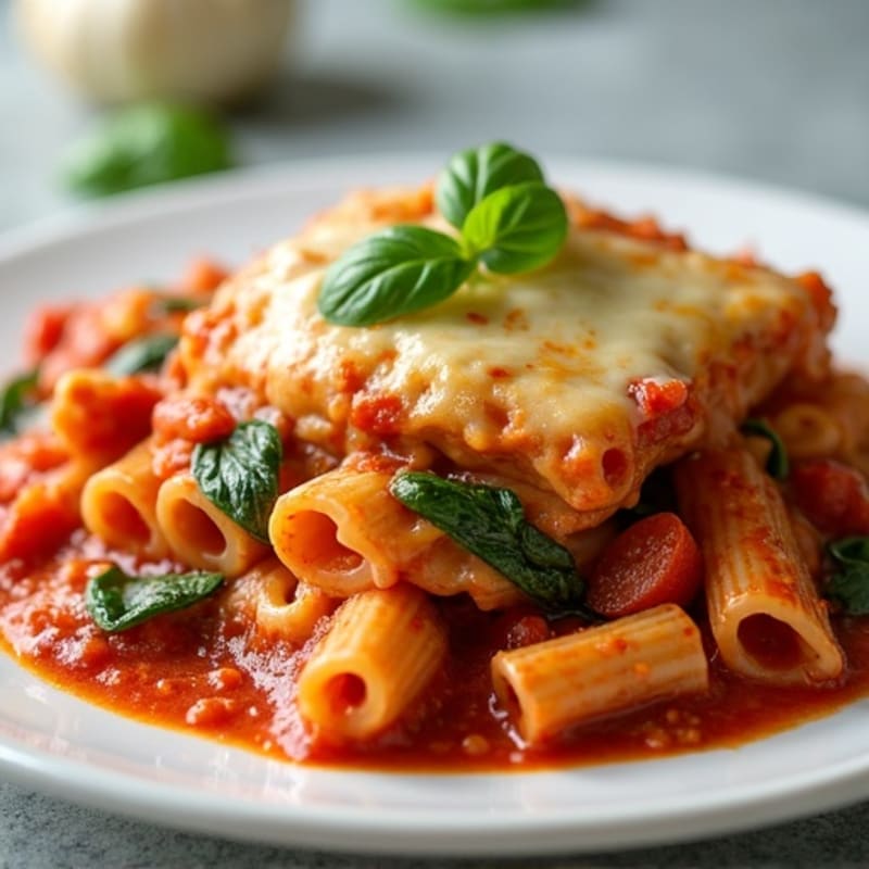 Lean Beef and Spinach Baked Ziti