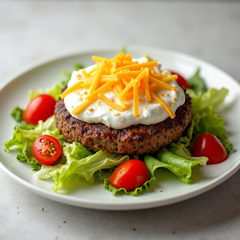 Lean Ground Beef Cheeseburger Salad with Creamy Special Sauce