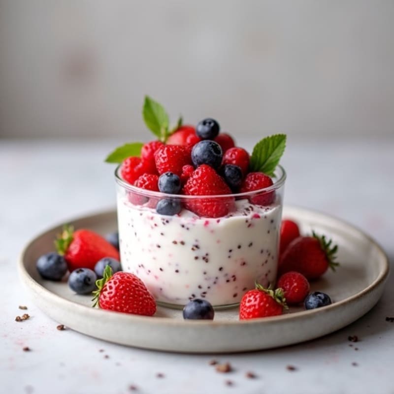 Silky Greek Yogurt Protein Mousse with Berries