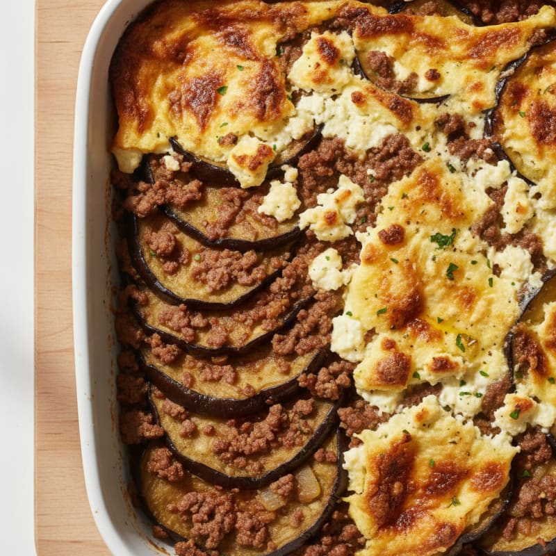 Beef and Eggplant Moussaka Bake