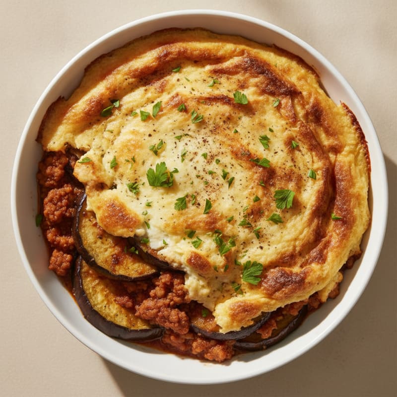 Lamb and Eggplant Moussaka Bake