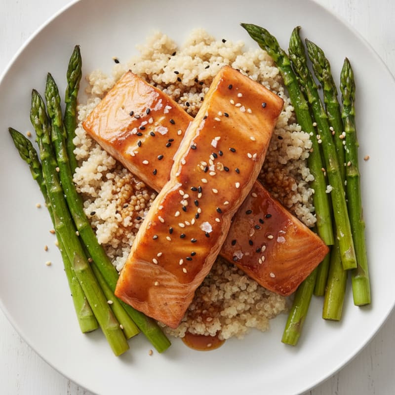 Teriyaki Glazed Salmon with Asparagus