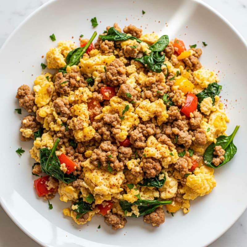 Smoky Ground Turkey and Egg Scramble