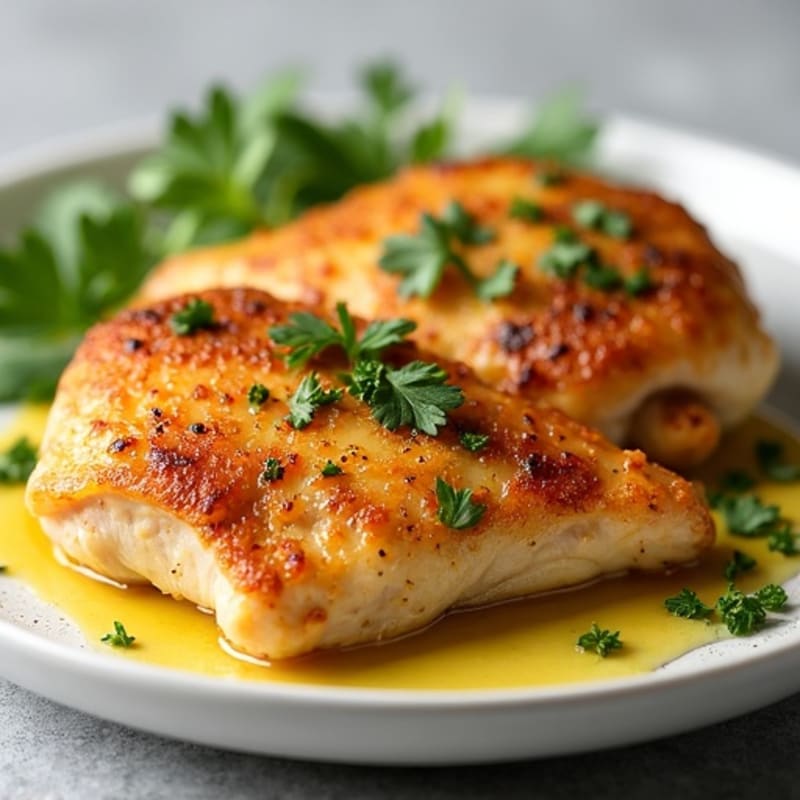 Crispy Lemon Garlic Pan-Seared Chicken Thighs