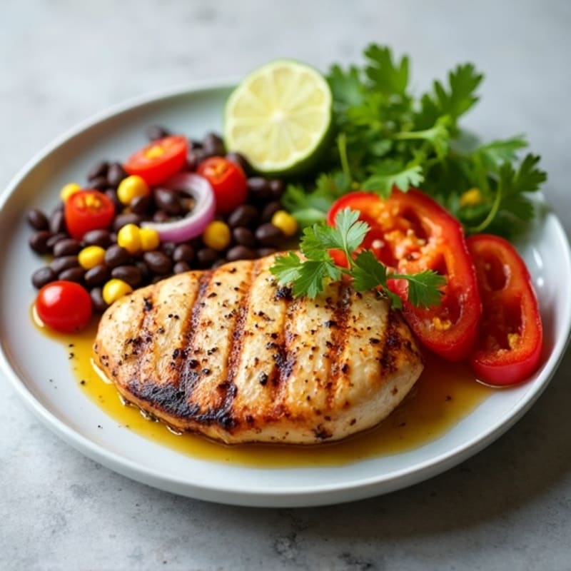 Grilled Chicken Breast with Black Bean and Corn Salad