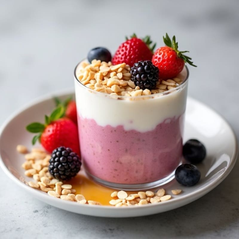 Greek Yogurt Protein Parfait with Mixed Berries and Almonds