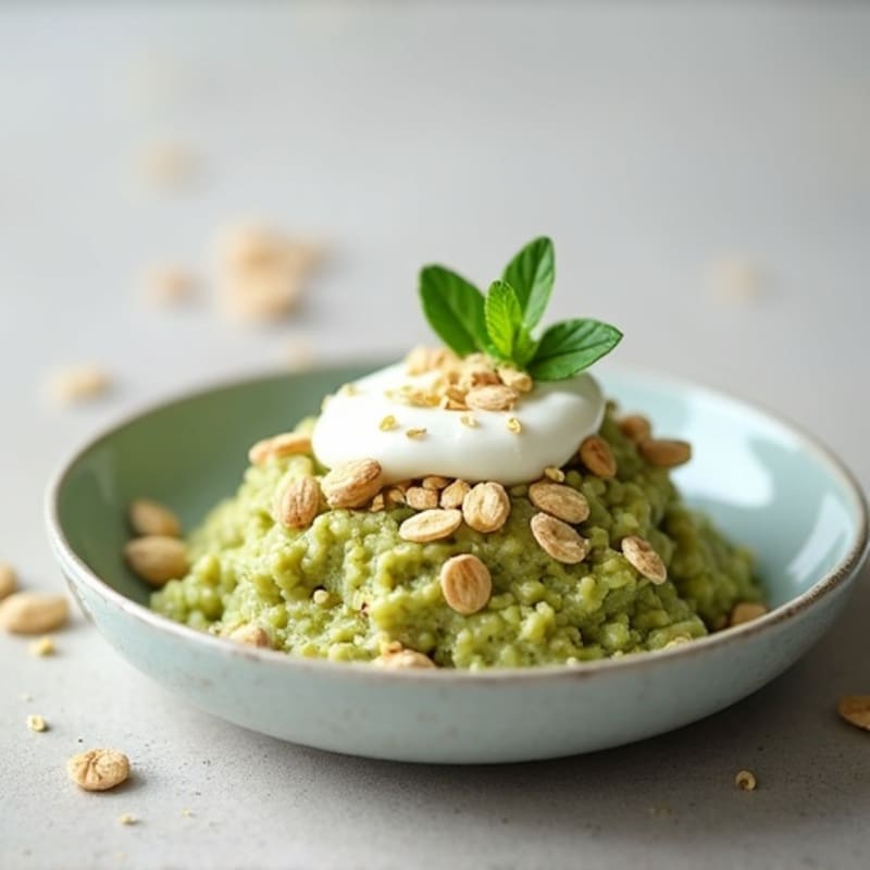 Creamy Vanilla Matcha Protein Overnight Oats