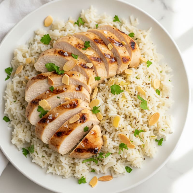 Lemon Herb Rice Pilaf with Toasted Almonds