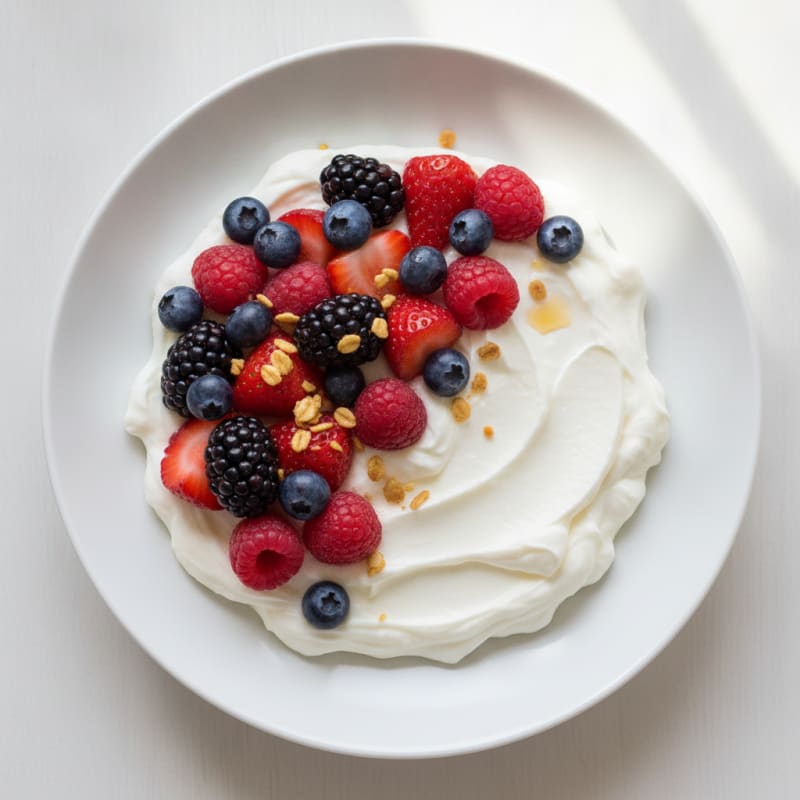 Silky Greek Yogurt Protein Pudding with Mixed Berries