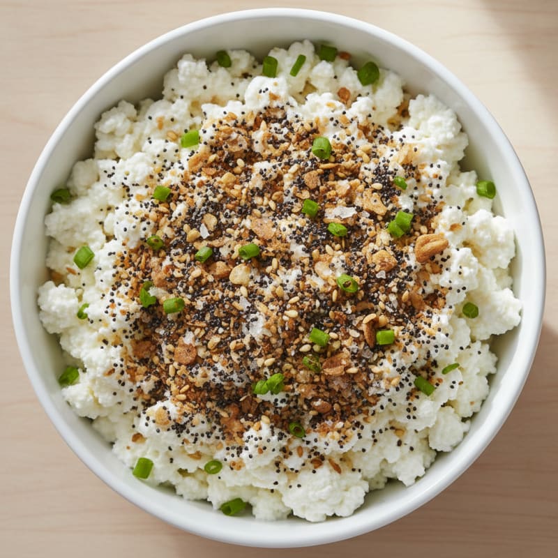 Cottage Cheese with Everything Bagel Seasoning