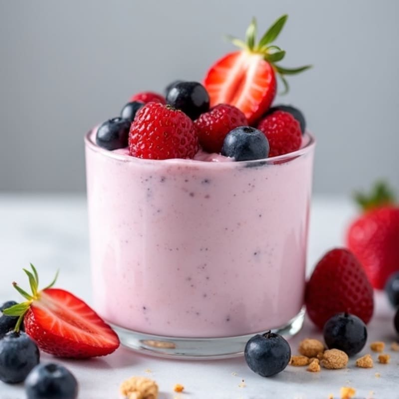 Silky Greek Yogurt Protein Mousse with Mixed Berries