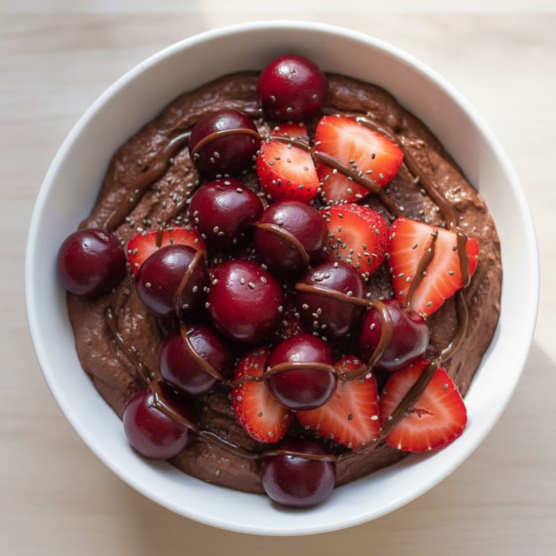 Chocolate Cherry Berry Protein Bowl