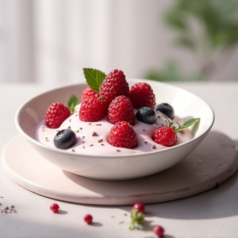 Silky Greek Yogurt Protein Mousse with Mixed Berries