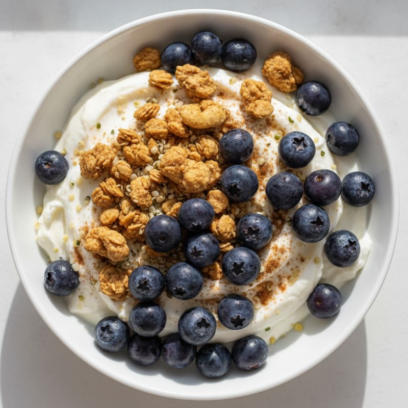 Blueberry Greek Yogurt Bowl with Granola