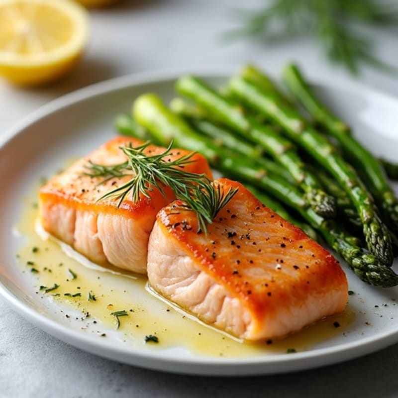 Lemon-Herb Baked Salmon with Roasted Asparagus