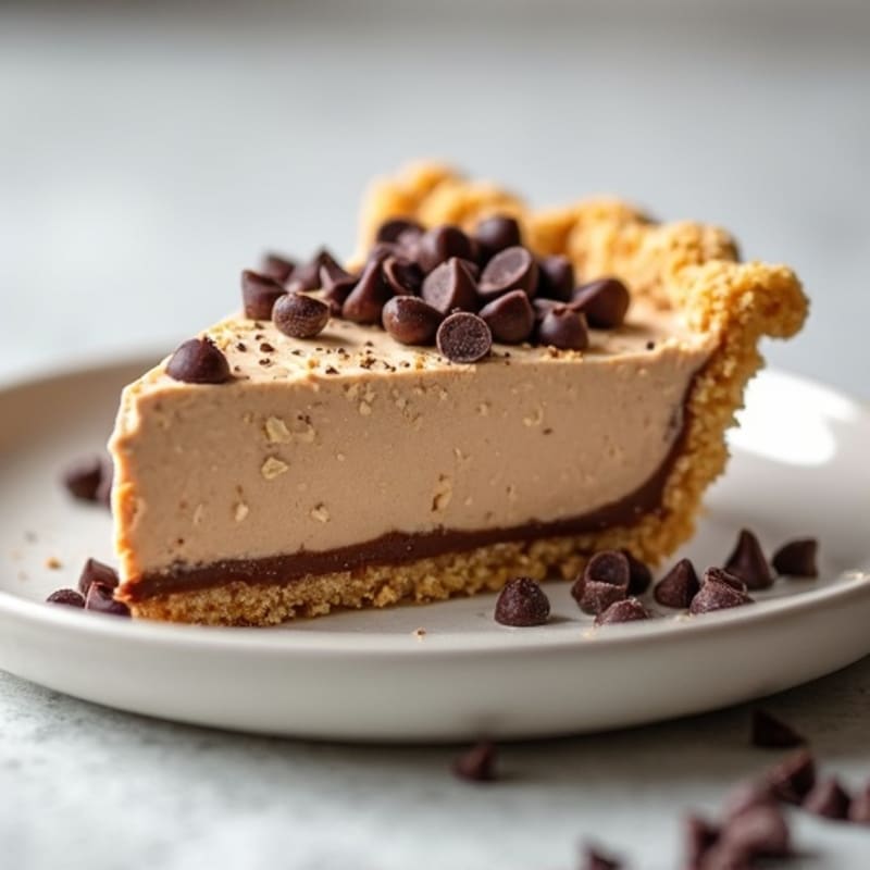Creamy Peanut Butter Chocolate No-Bake Pie