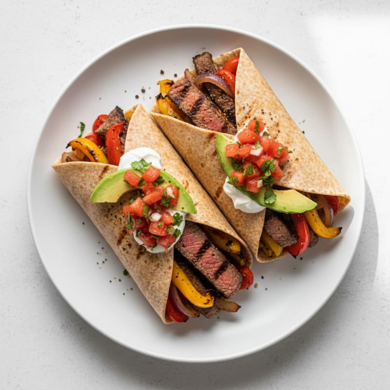 Grilled Steak and Pepper Burritos