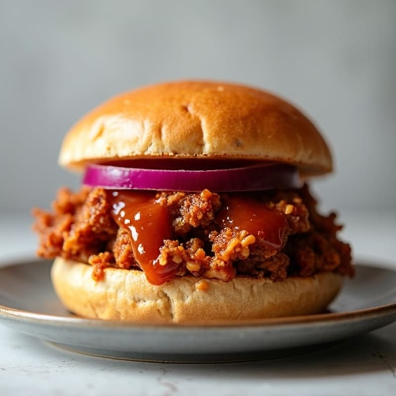 Lean BBQ Pulled Pork on Whole Grain Roll