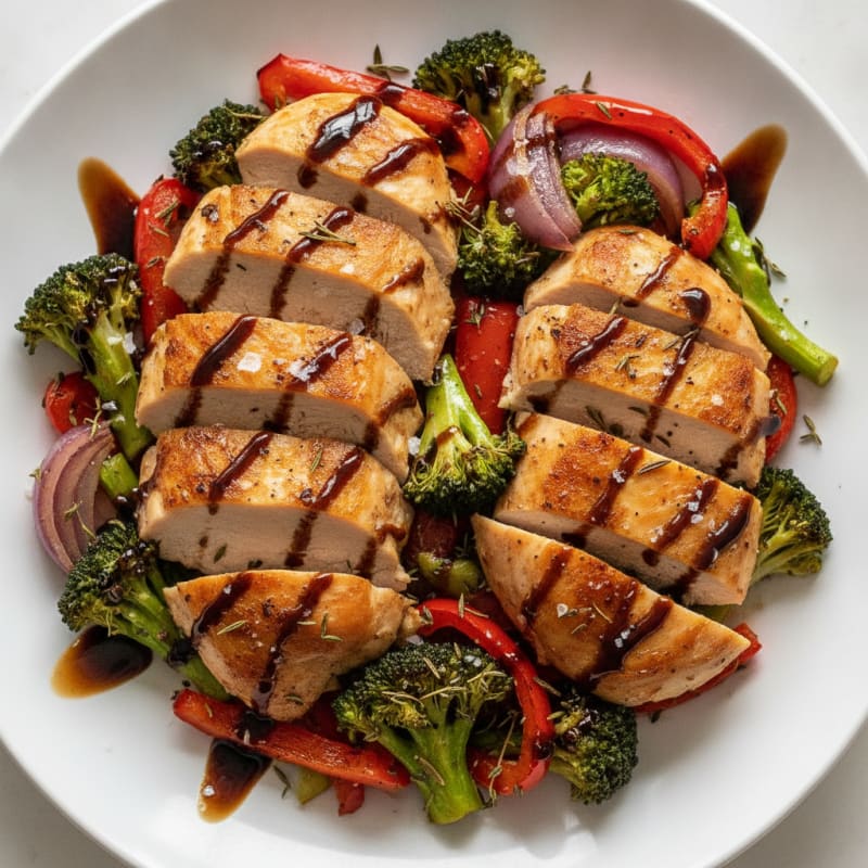 Herb-Roasted Chicken and Vegetables with Balsamic Glaze