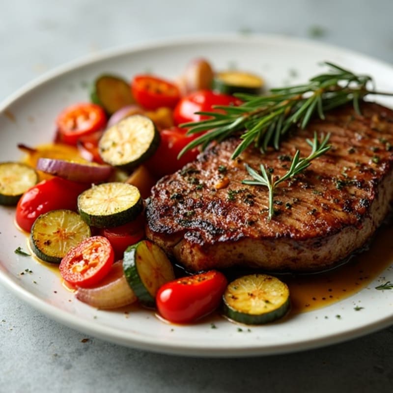 Herb-Roasted Sirloin with Crispy Roasted Vegetables