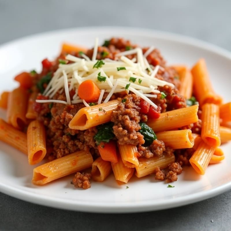 Hearty Baked Ziti with Lean Ground Beef and Hidden Veggies