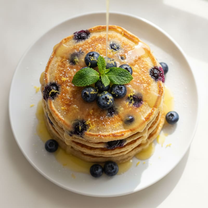 Blueberry Ricotta Pancakes with Lemon Zest