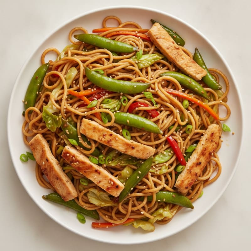 Garlic Ginger Chicken Chow Mein